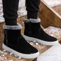 Pria Sepatu Bot Musim Dingin Luar Ruangan Hangat Bulu Sepatu Salju